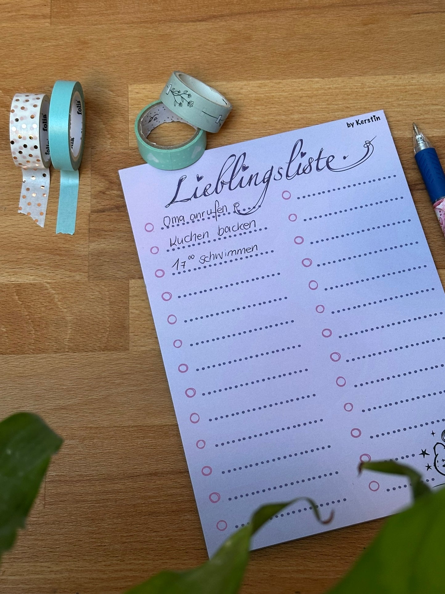 Schreibblock A5 "Lieblingsliste"