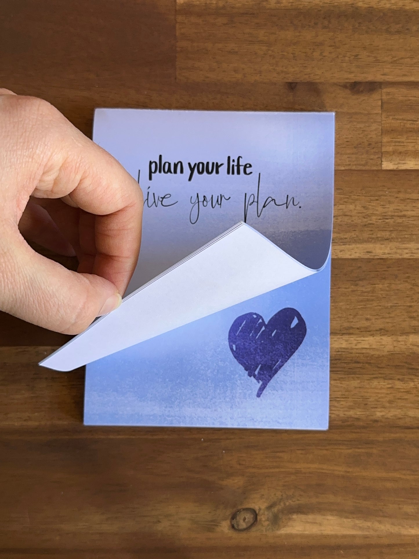 Notizblock "Live your plan"