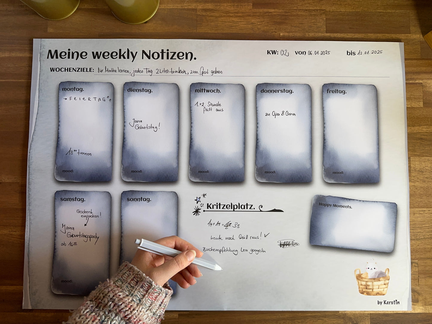 Schreibtischunterlage A2 "Weekly Organiser"