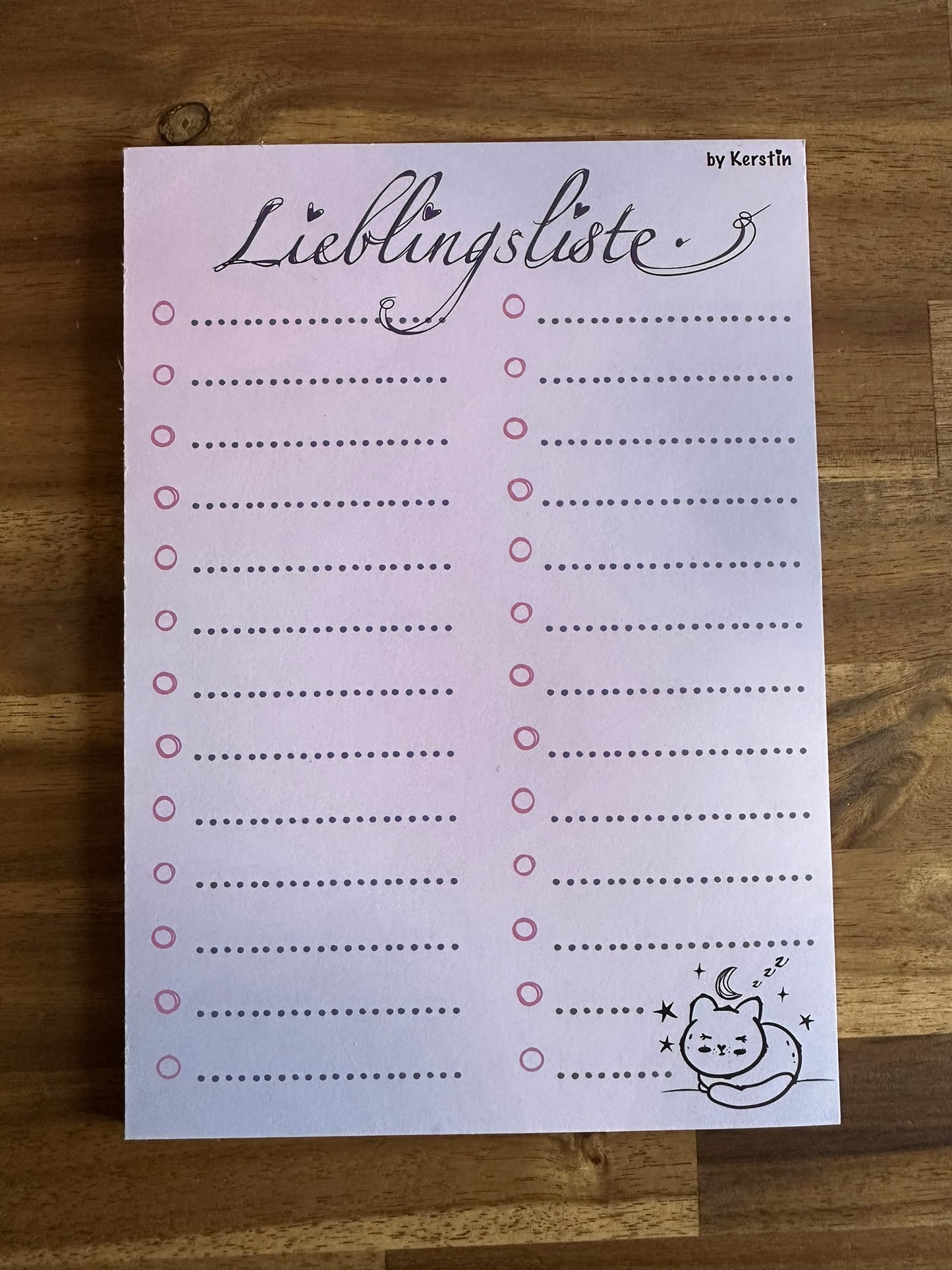 Schreibblock A5 "Lieblingsliste"